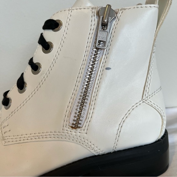 ABOUND-NWT White Combat Lace Up Ankle Boots With Black Laces Size 7.5 - Picture 5 of 12